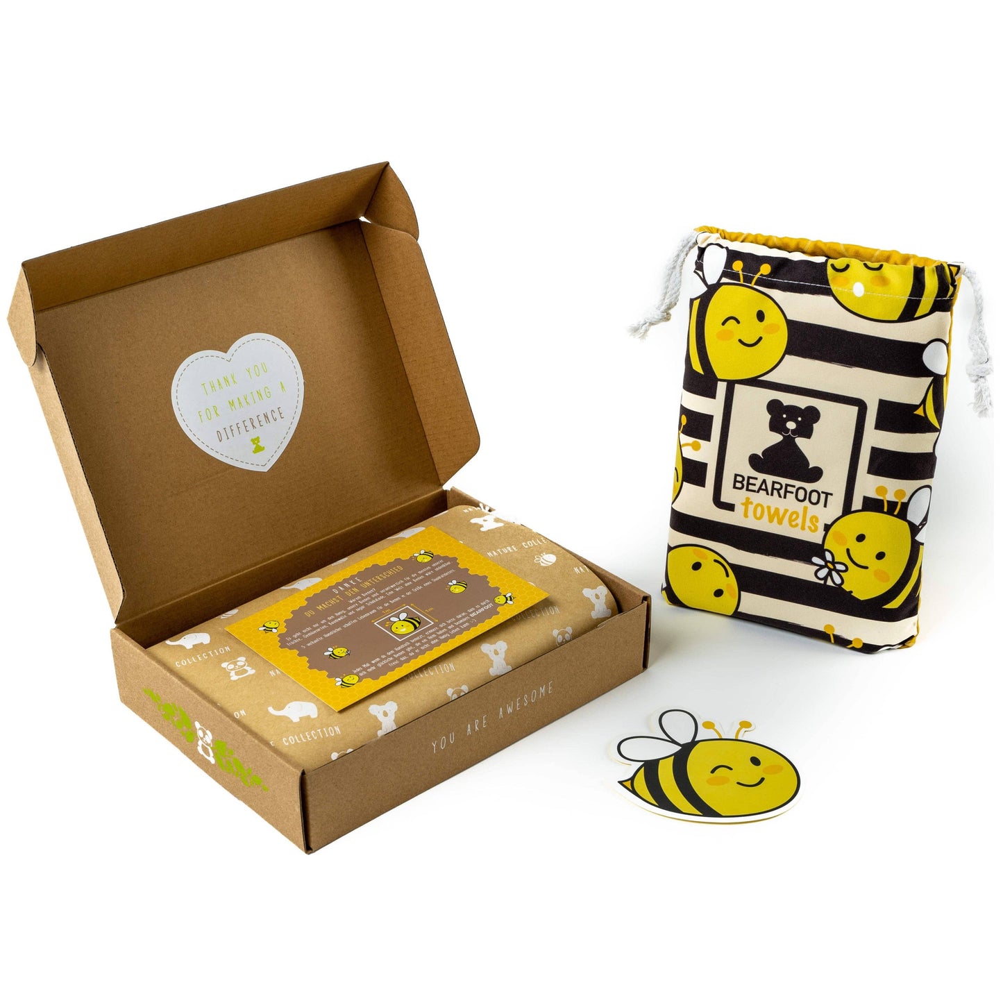 Grande serviette de plage en microfibre - Abeille