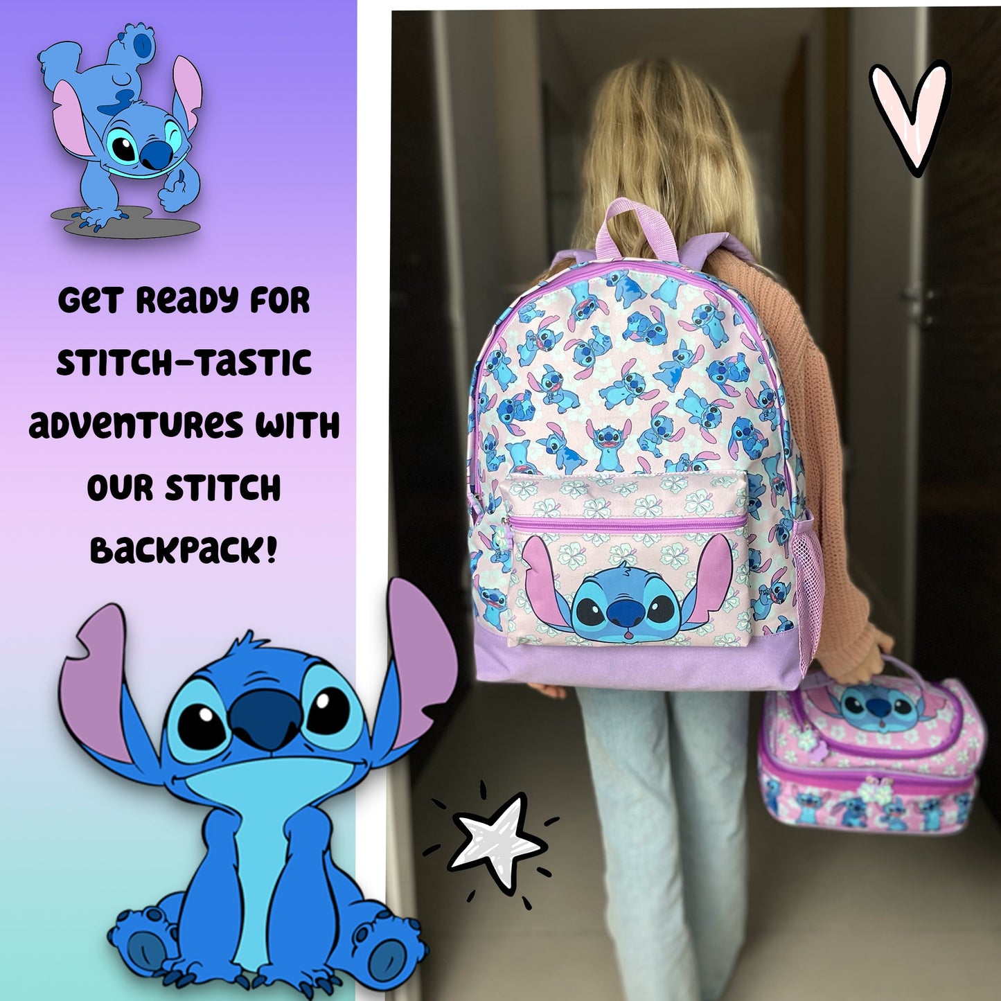 Fille Sac à dos scolaire – Disney Stitch