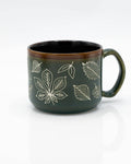Mug Feuilles Pressées Gravé à la Main – 443 ml