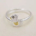 Anello d'argento a forma di anatra
