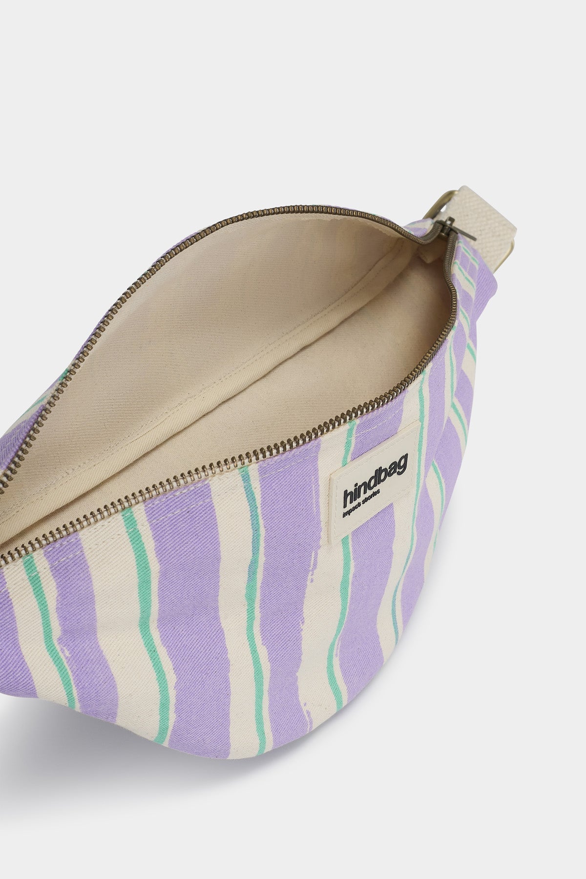 Sac banane Olivia Rayures vert et parme