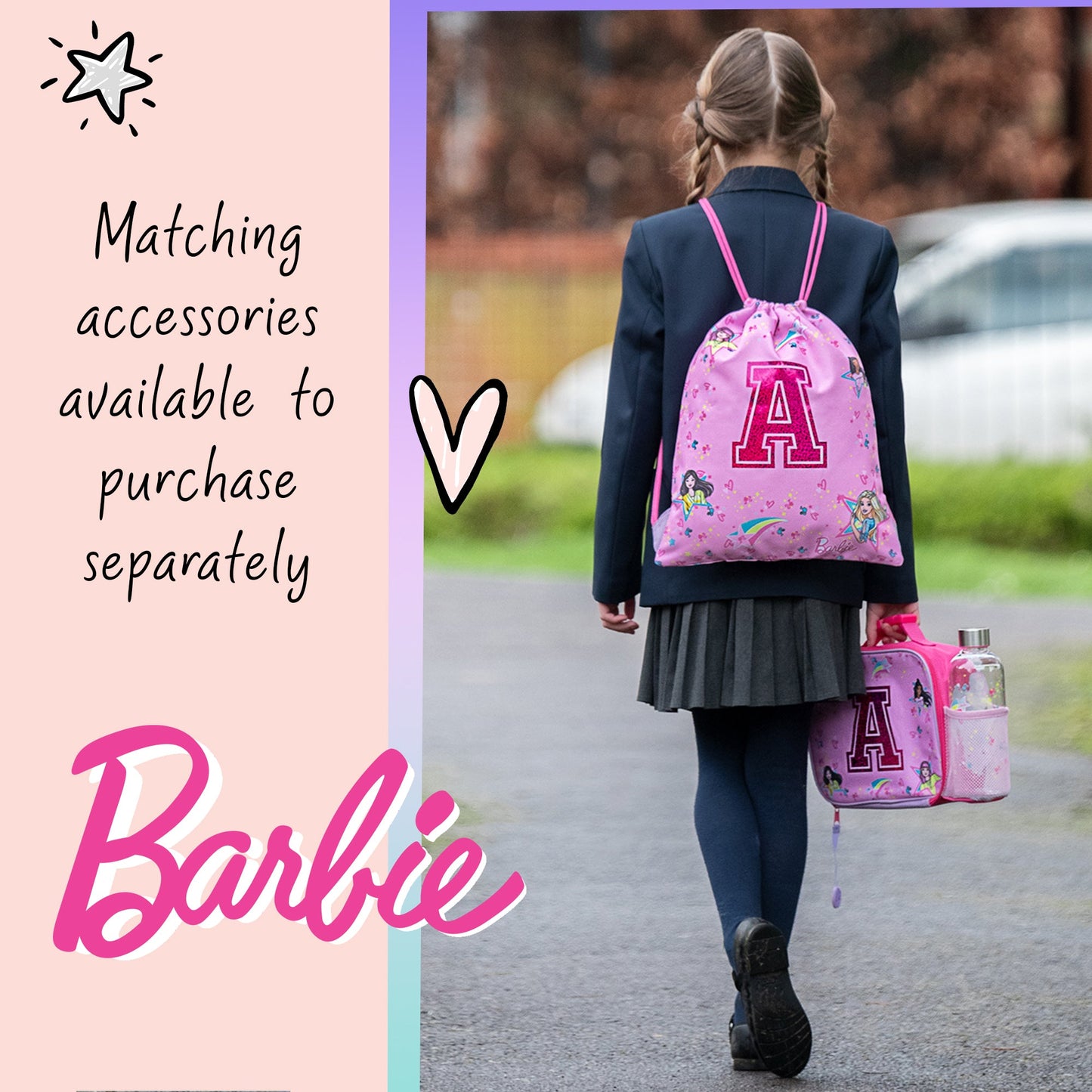 Sac à cordon avec bandoulière – Official Barbie | PE Bag | Fringoo