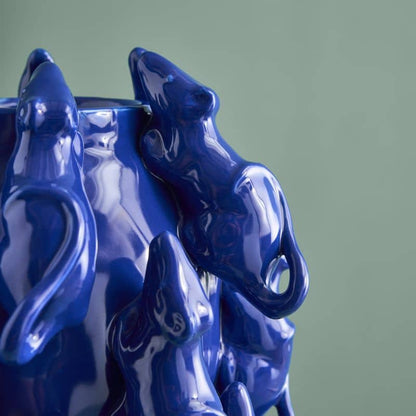 M. Mäuschen vase, cobalt blue stoneware, 23 x 23 x 26 cm
