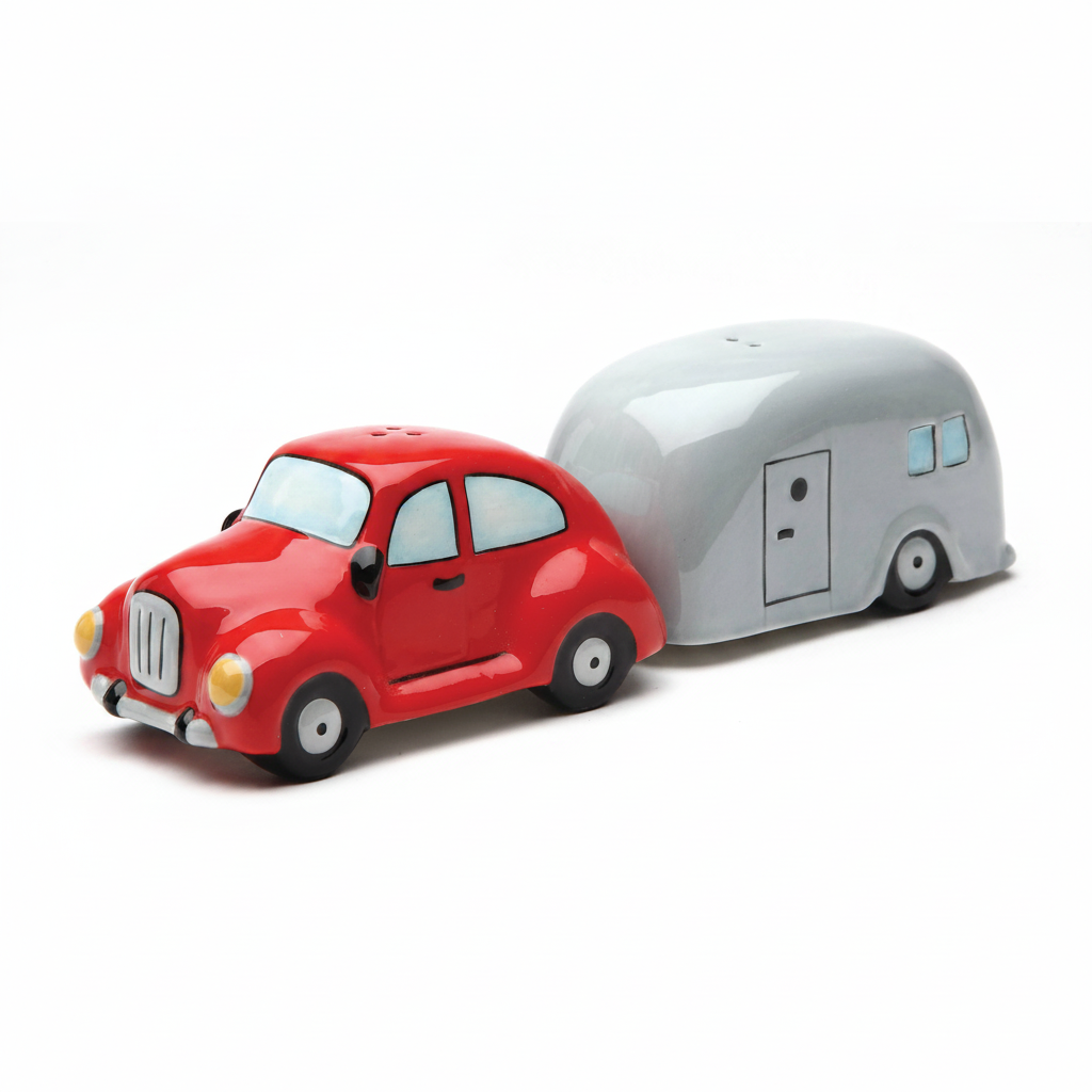Keramische zout- en peperstrooierset voor auto en aanhanger 8626