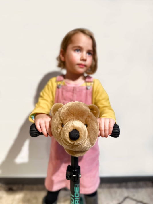 Accessoire Tête d’Ours Brun pour Vélo et Trottinette Enfants