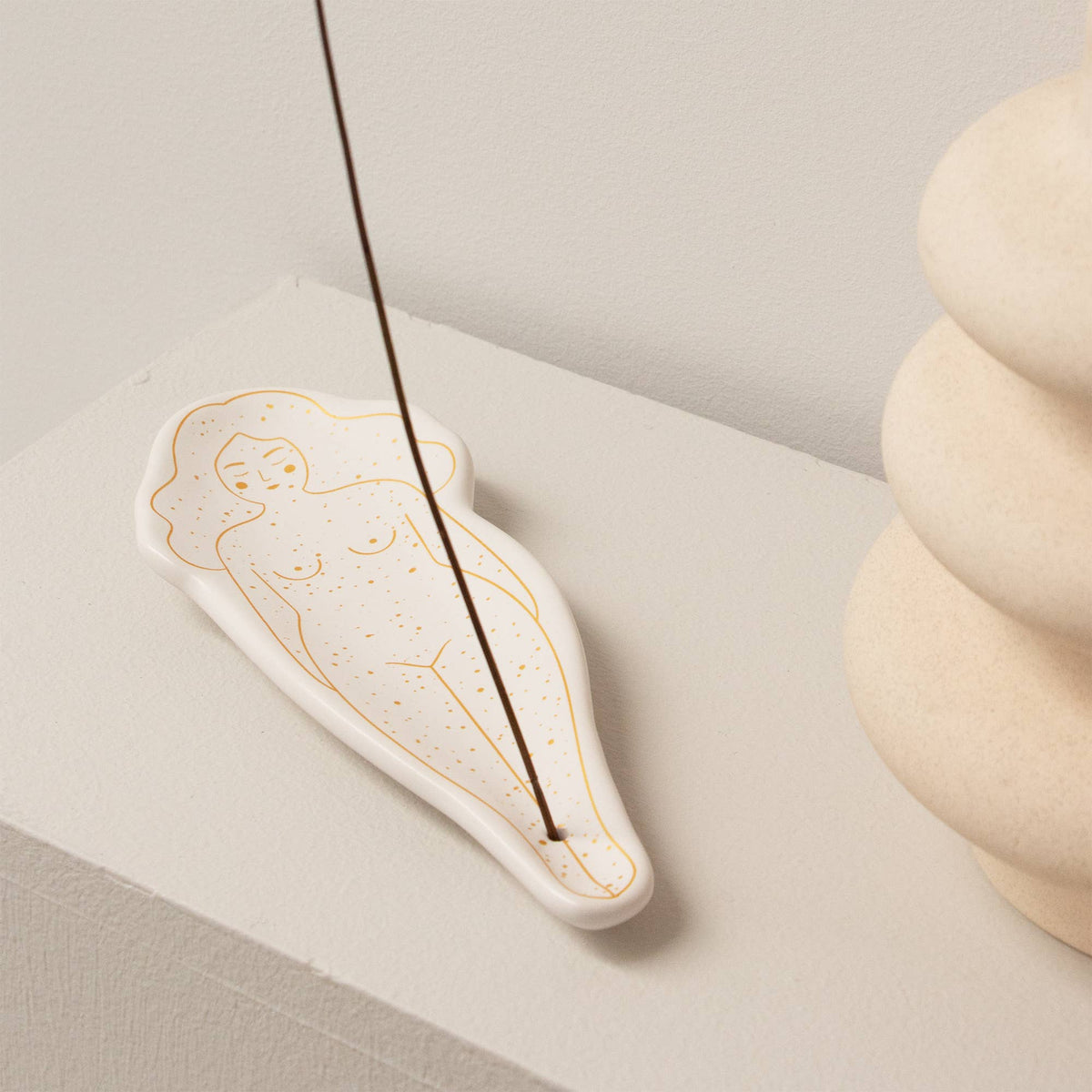 Hand-Painted White Breasts Incense Burner