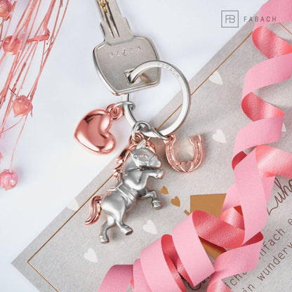 Llavero de caballo con corazón y herradura "Pony"