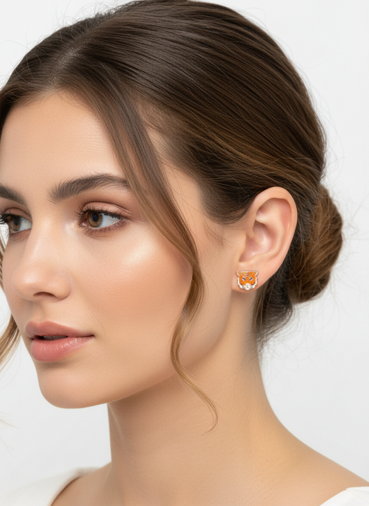 Tiger Head Earrings