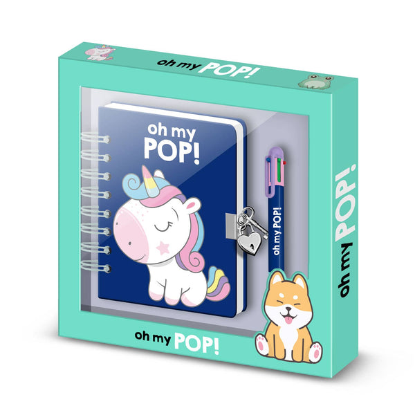 Confezione di diario A5 + penna a 6 colori Oh My Pop! Sweety Unicorn
