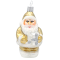 Pallina di Natale dorata a forma di Babbo Natale