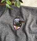 T-shirt Bordado Chat Chanceux Ramen Lover