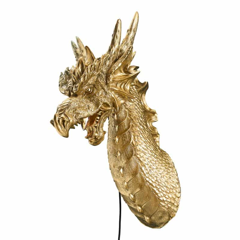 Lampada da parete Dragon Drake, oro, 66 x 27 x 41 cm