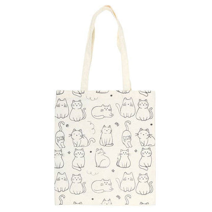 Tote bag imprimé Chats blancs