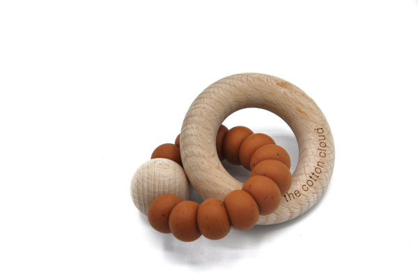 Beissring Round aus Silikon Caramel
