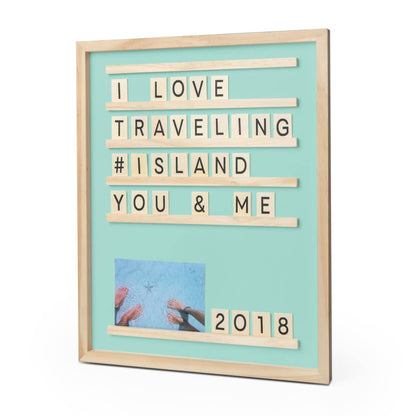 Lavagna per lettere e foto, Souvenir, verde, legno