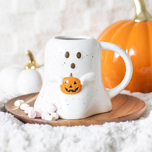 Taza fantasma con calabaza
