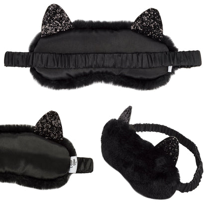 Masque de sommeil – en peluche chat – chat noir