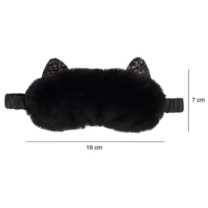 Masque de sommeil – en peluche chat – chat noir