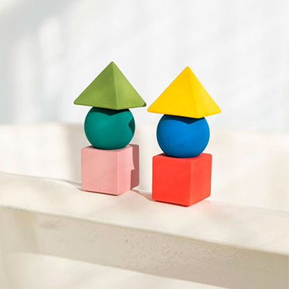 3 Geometric Figures Soft Colors Baby Stacking Toy Blocks