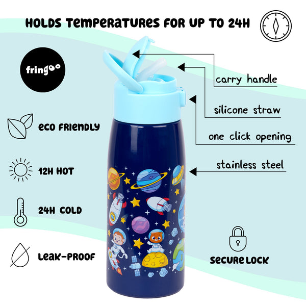 Gourde en acier inoxydable avec paille – acier inoxydable Bottle 350ml – Cool Space