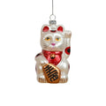 White Lucky Cat Christmas Ball