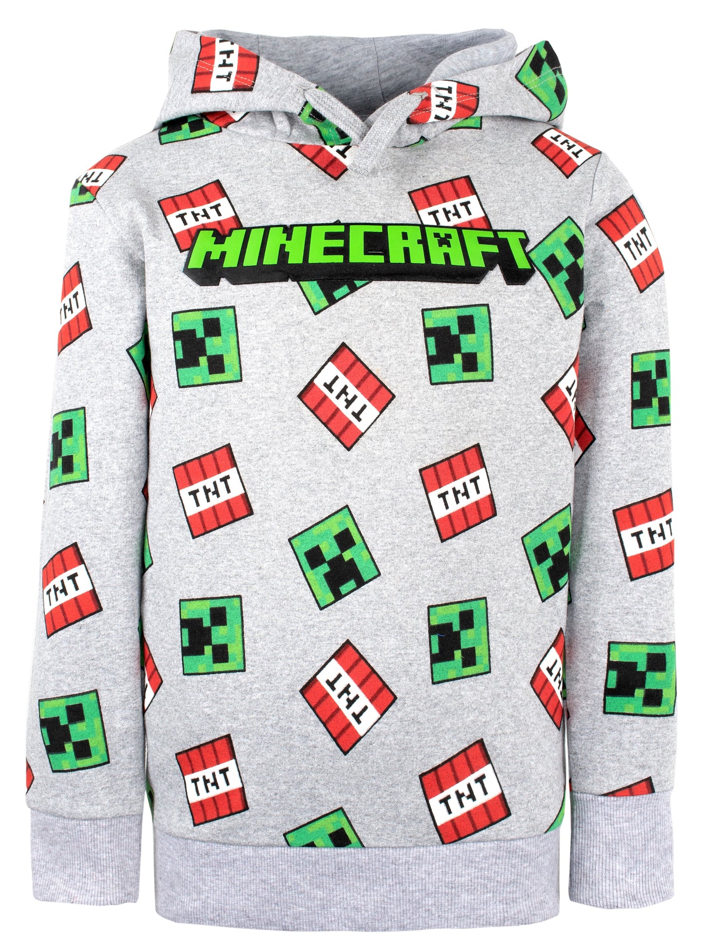 Minecraft Creeper Pattern Sweat à capuche – gris