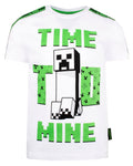 T-shirt Minecraft – 'Time to Mine' T-shirt – blanc