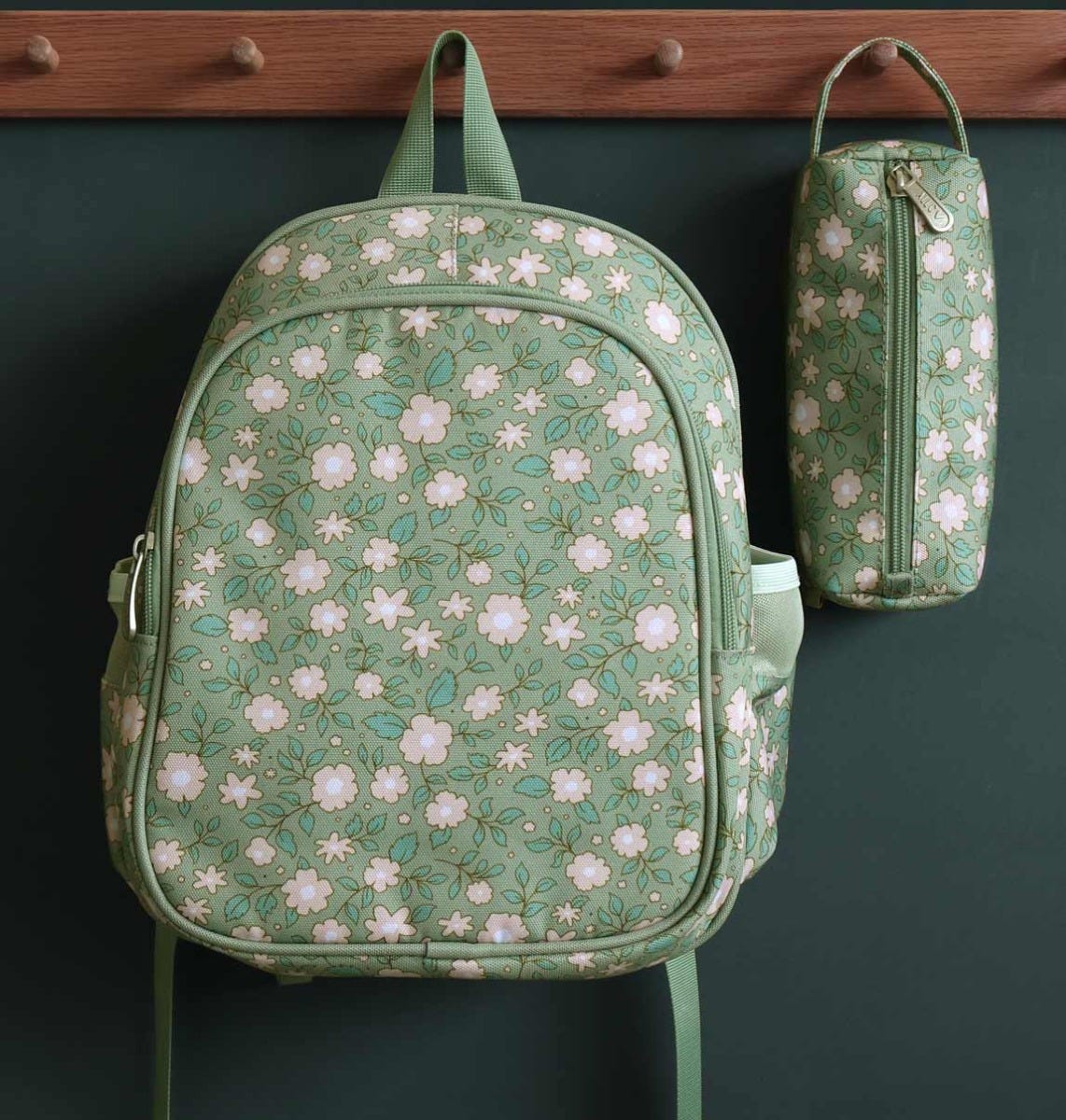 Sac à dos enfant - Fleurs - sauge