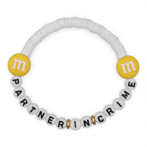 Bracelet Amitié Swifties PARTNER IN CRIME - Blanc