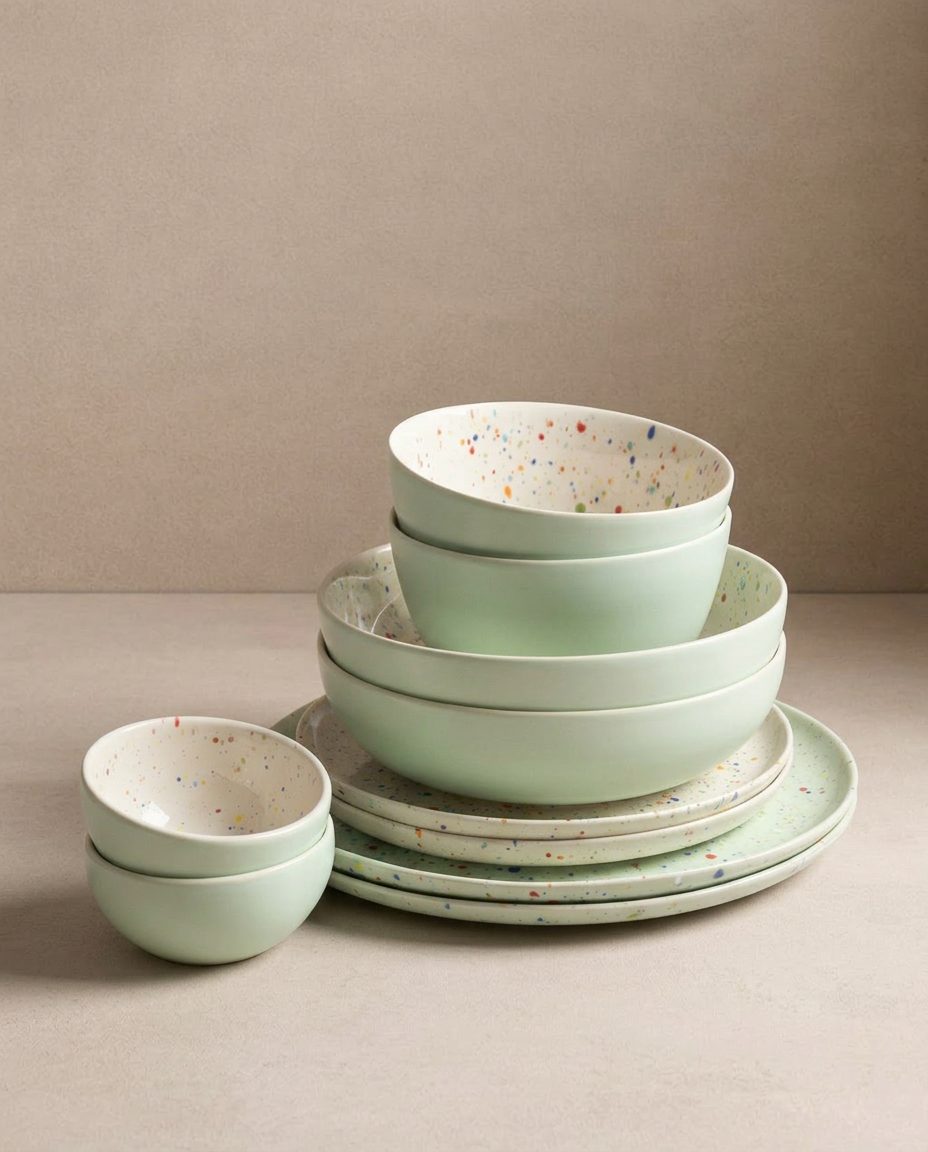 Breeze Party In Stoneware Pasta Plate 21cm Green