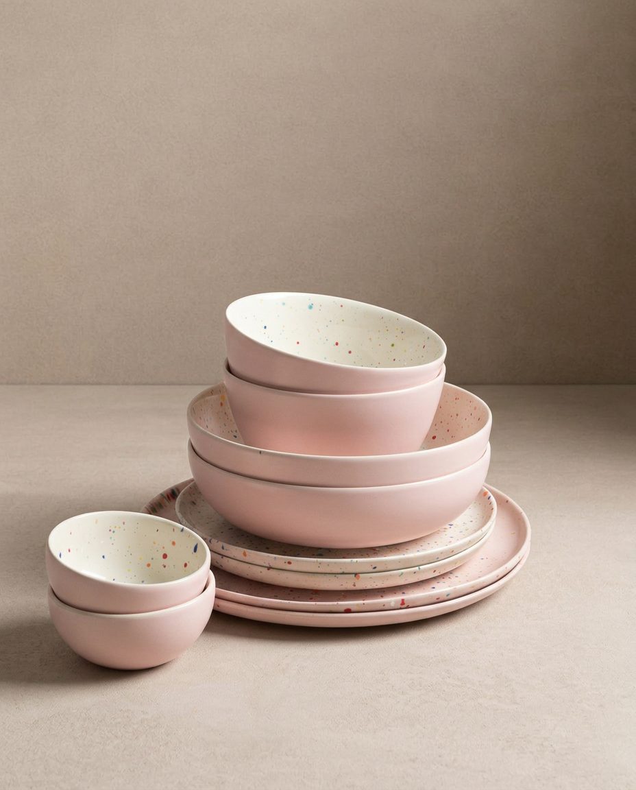 Breeze Party In Stoneware Pasta Plate 21cm Pink