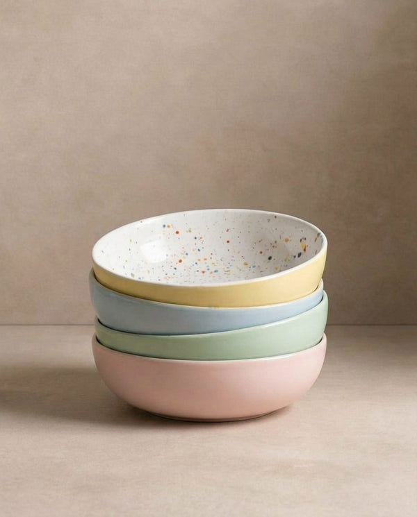 Breeze Party In Stoneware Pasta Plate 21cm 4 Pieces Set Mix Color