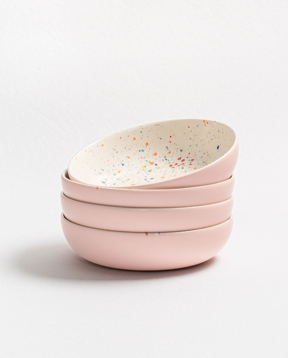 Breeze Party In Stoneware Pasta Plate 21cm Pink