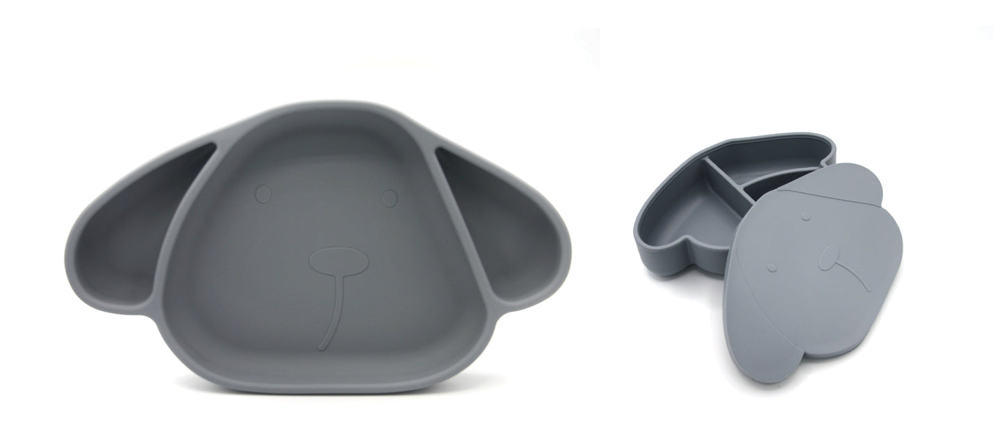 Tableware Set aus Silikon in Grey