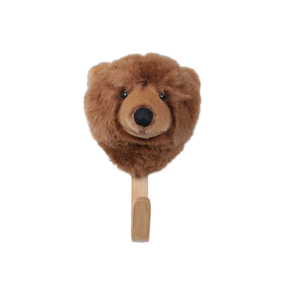 Porte-manteau peluche ours brun - Wild & Soft
