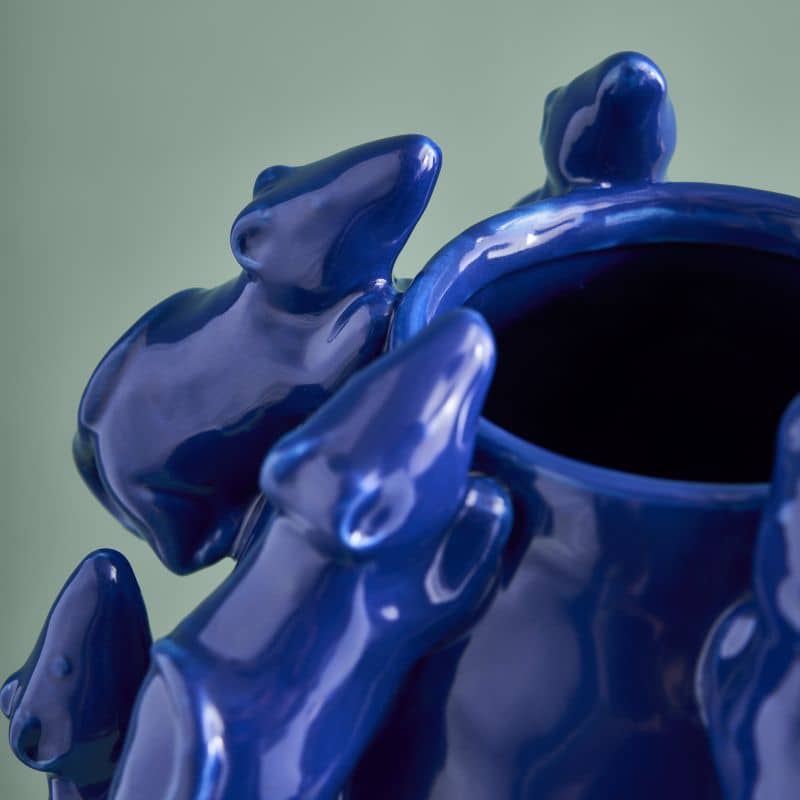 M. Mäuschen vase, cobalt blue stoneware, 23 x 23 x 26 cm