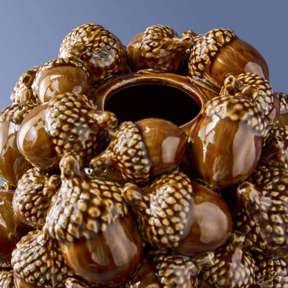 Acorn Vase, Brown Stoneware, 19 x 19 x 27 cm
