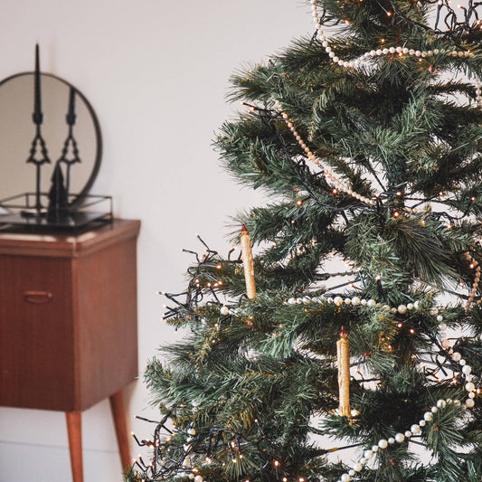 Bougie à incandescence UV, décoration de Noël, verre, 4 x 4,5 x 13 cm