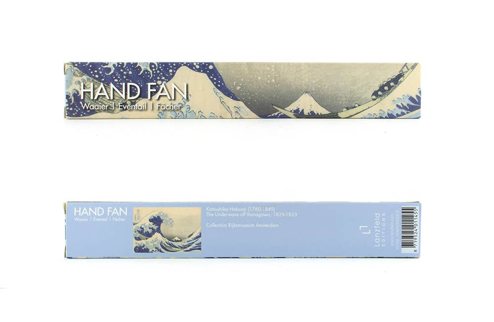 Éventail en bambou « La Grande Vague » de Hokusai
