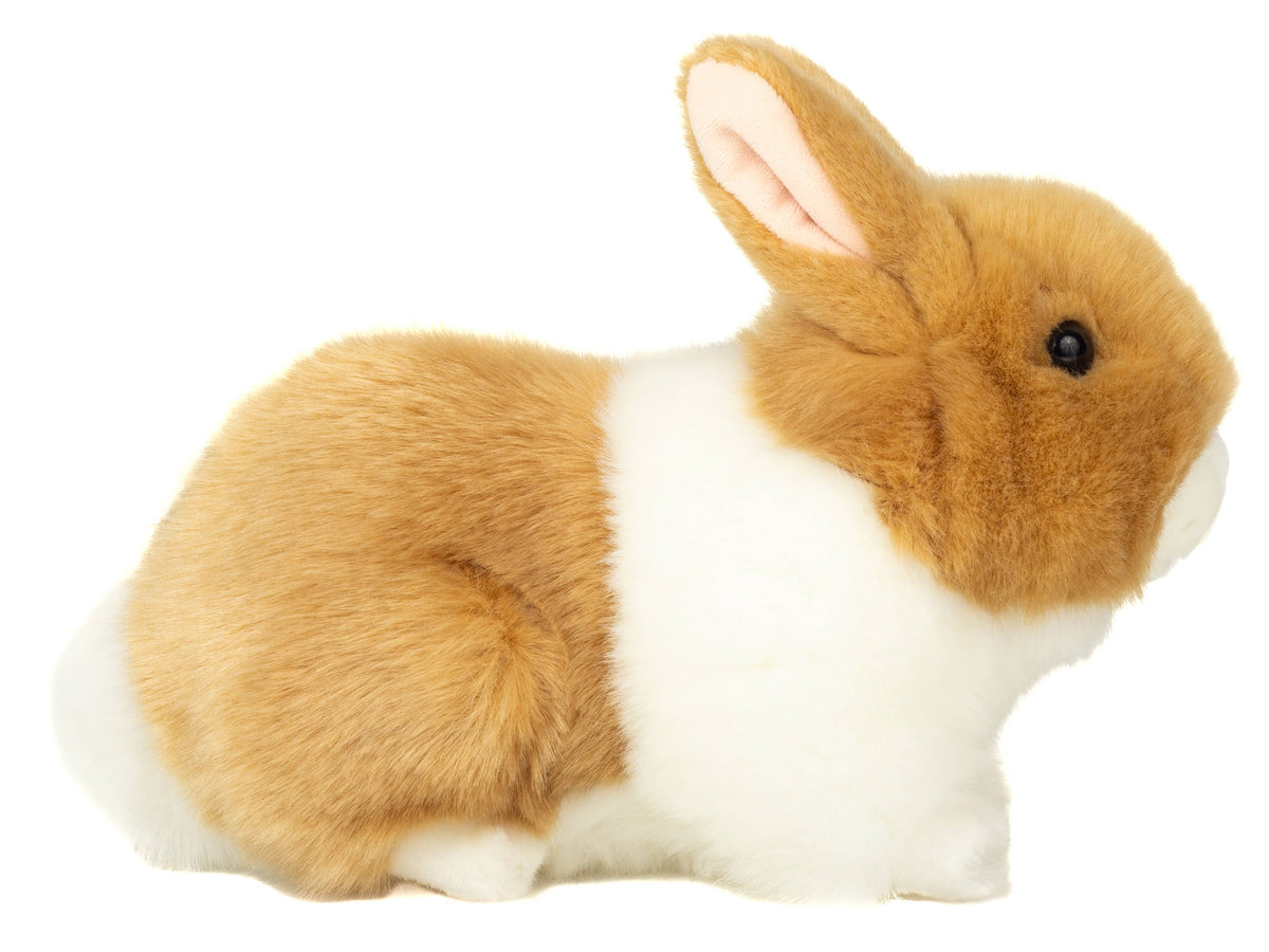 Peluche a forma di coniglio beige e bianco