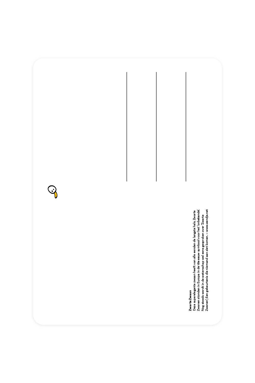 Postal con cisne negro