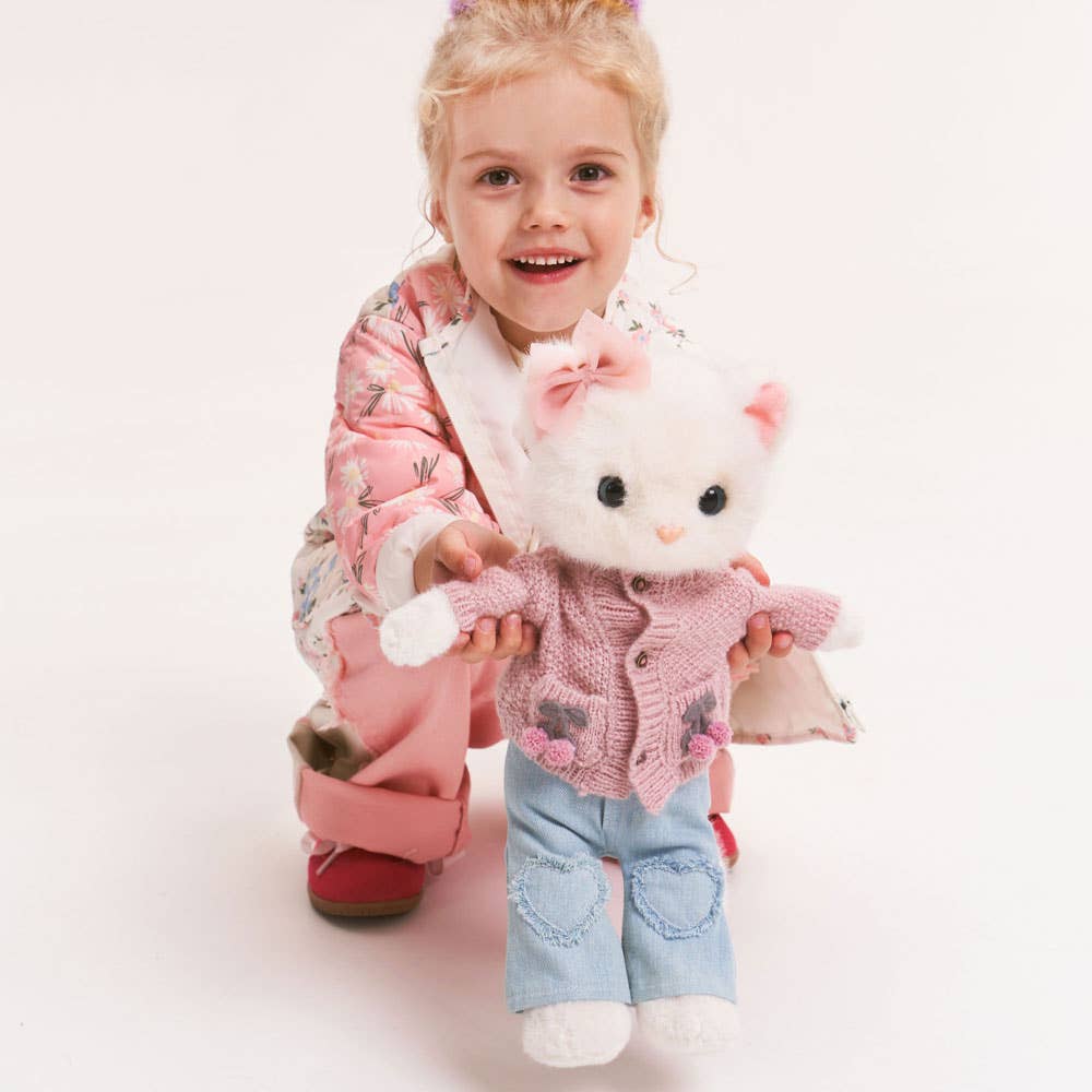 Peluche, Lucky Kitty, Lucky Sophie : Cerises en tricot 38 cm 3+