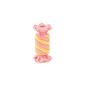 Bougeoir - Bonbon Toffee - Céramique - Rose/Jaune - 7,5x7,5x13 cm