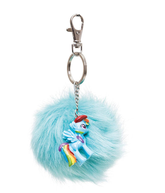 RAINBOW DASH KEYCHAIN ​​WITH FUR PENDANT AND 3D FIGURE