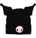 Bonnet Kuromi avec oreilles et broderie