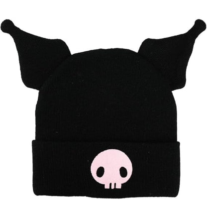 Bonnet Kuromi avec oreilles et broderie