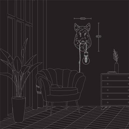 Applique murale Sanglier Willy, résine polyuréthane marron