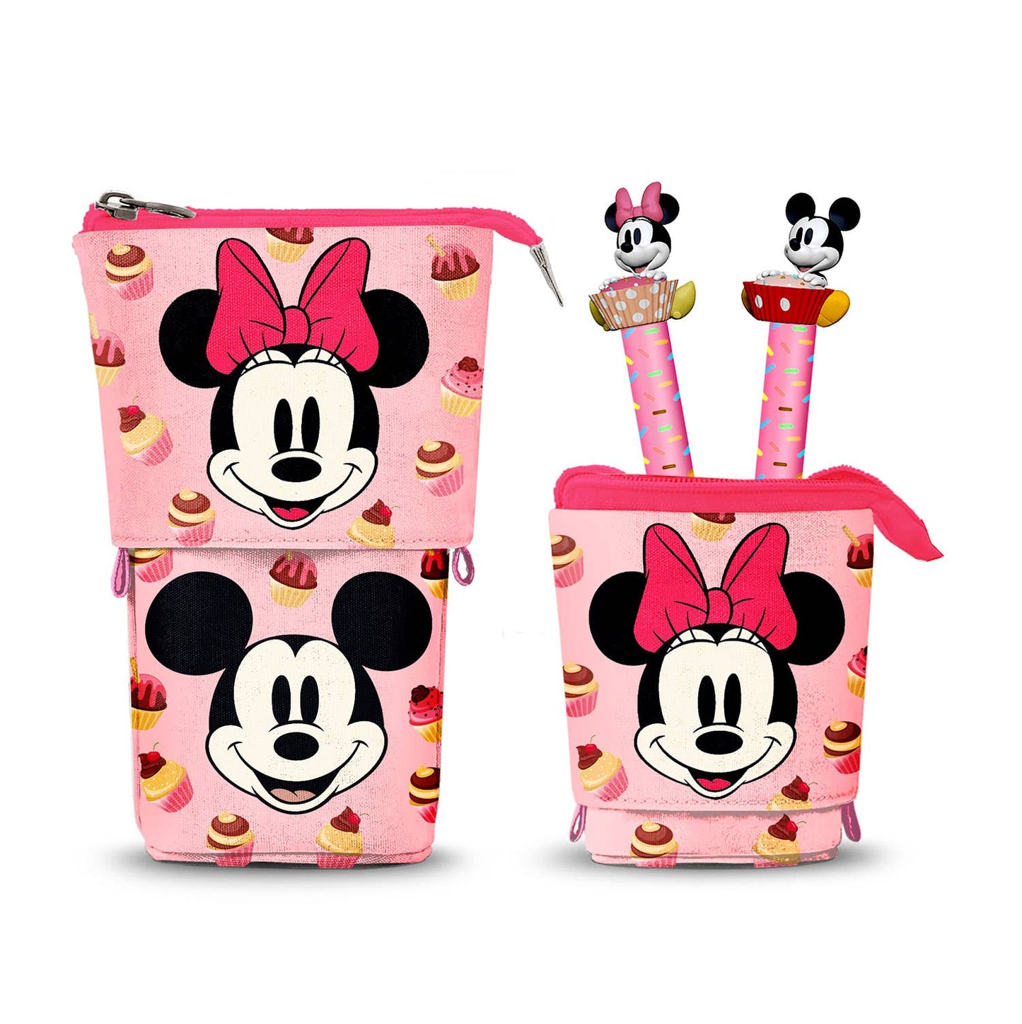 Estojo Disney Pop-up - Minnie Mouse Fofa + 2 Canetas Gel Apagáveis
