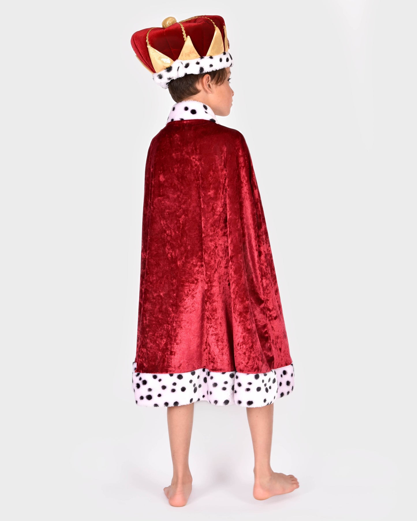 Cape de roi en velours rouge pour enfants 4-8 ans, tailles 98-128 cm