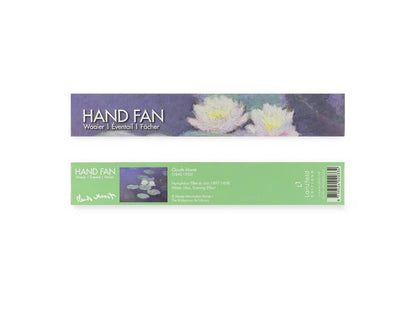 Hand fan, Bamboo, Monet, Water Lilies Evening Light